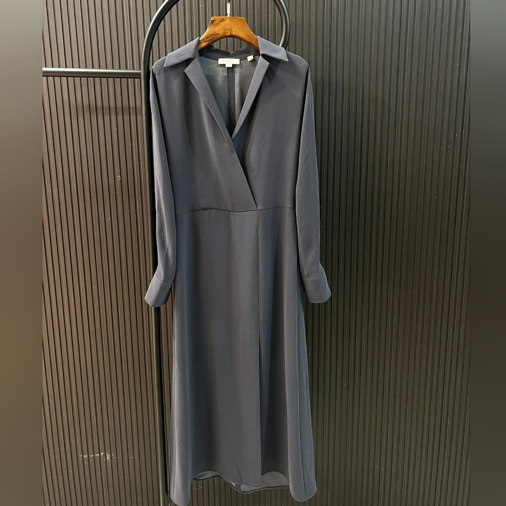 Vince. Shaped Collar Dolman-Sleeve Dress - Picture 4 of 11